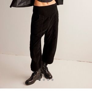 We The Free By Free People: Lunan Crop Harem Black Cord Jeans Large